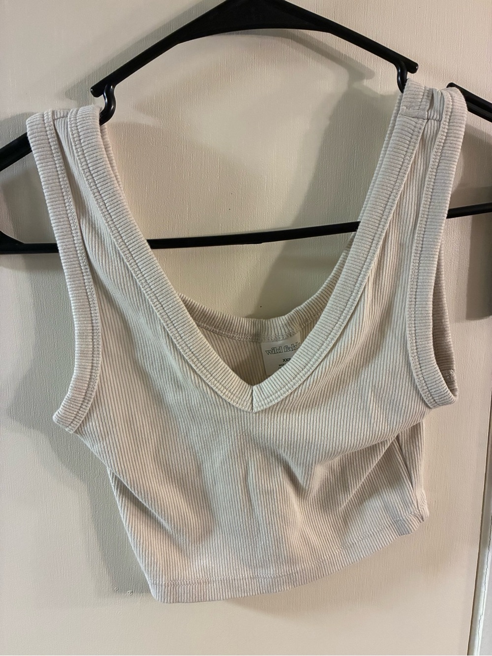 Wild Fable White Ribbed Tank Top XXS Lightweight and breathable Scoop neckline